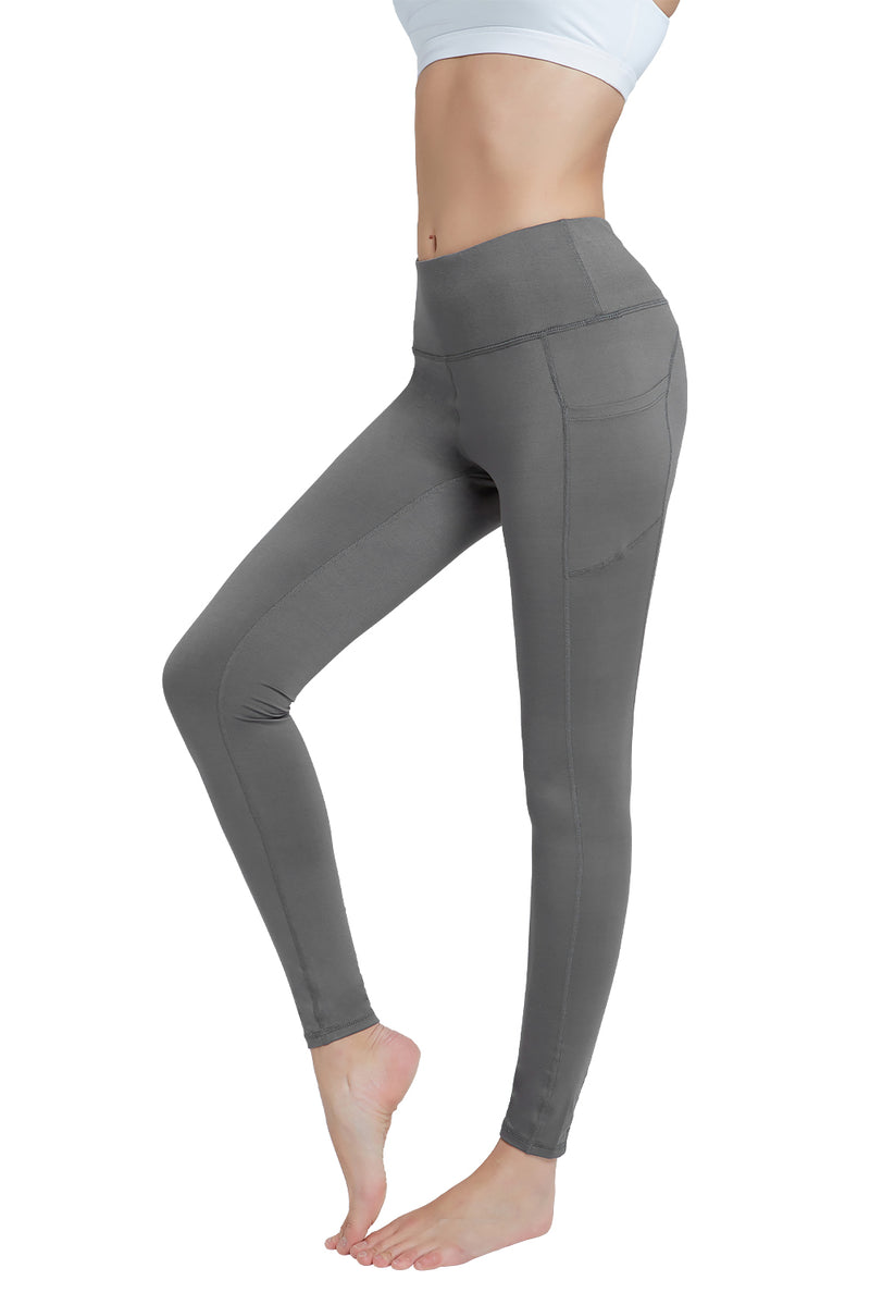 Mango High Waist Yoga Pants Dark Gray