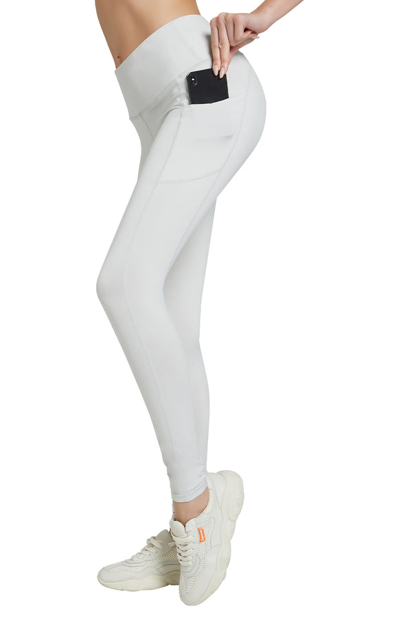 Mango High Waist Yoga Pants Silver Gray