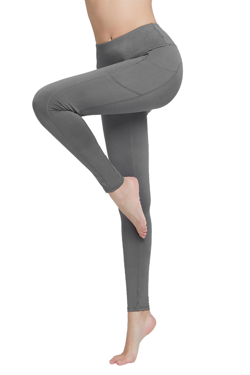 Mango High Waist Yoga Pants Dark Gray