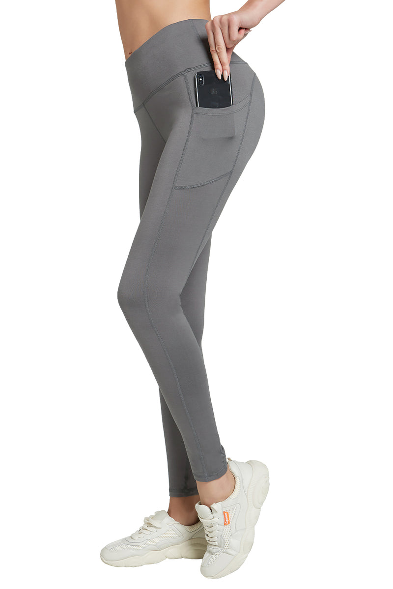 Mango High Waist Yoga Pants Dark Gray