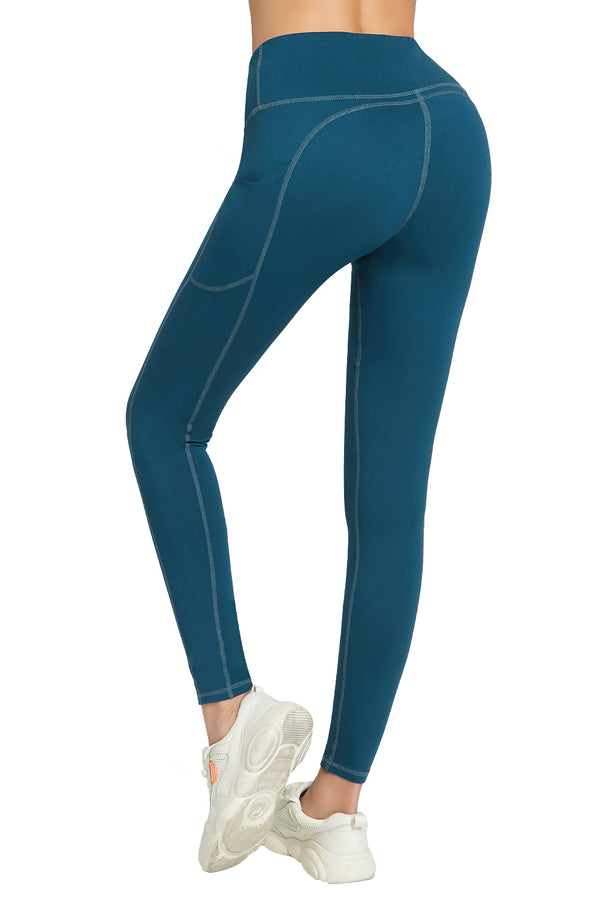 Mango High Waist Yoga Pants Dark Blue